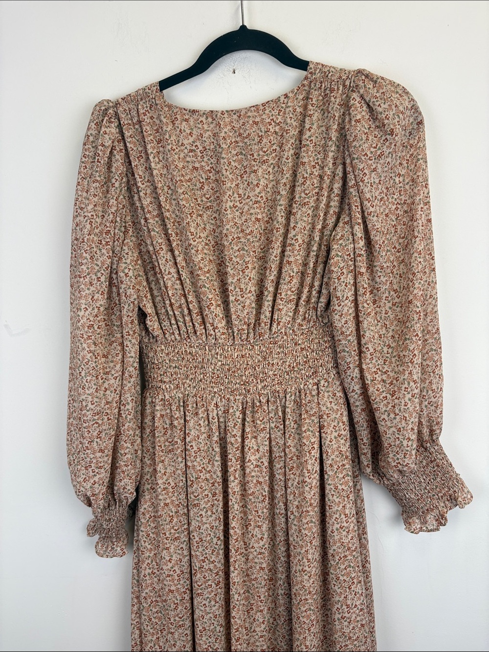 Altar’d State Floral Prairie Maxi Dress Cottagecore Boho Tiered Long Sleeve XS - Picture 8 of 10